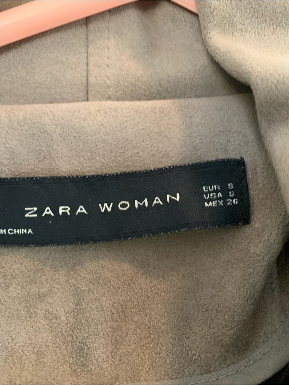 Zara Woman Moto Jacket Tan Suede Like Material Size Small - Picture 2 of 14